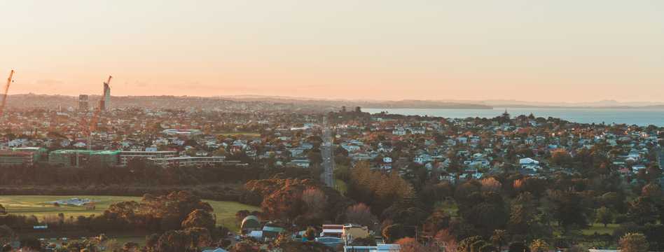 wide shot of a new zealand metro landscape