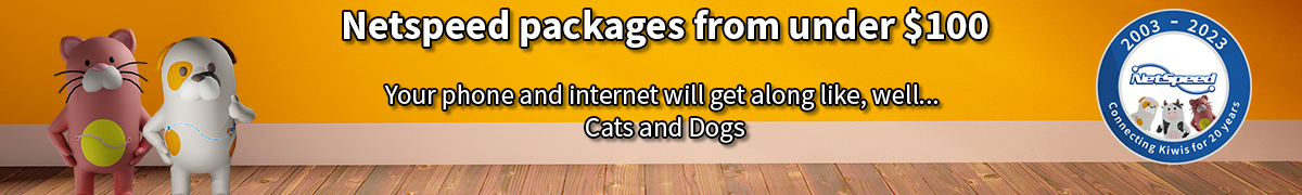 Netspeed packages from under $100. Your phone and internet will get along like, well... cats and dogs!
